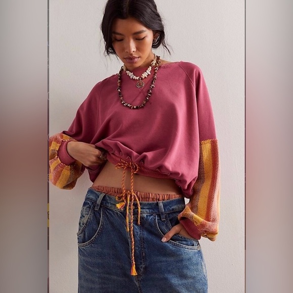 We The Free Tops - FP We The Free Stripe Cuff Pullover